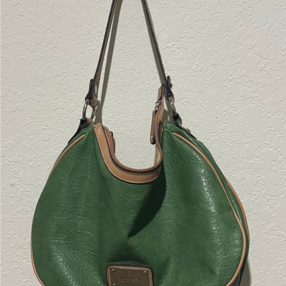 Nine West Green and Tan Shoulder Bag